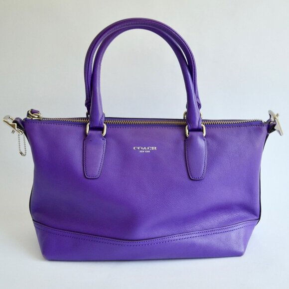 Coach 21132 Molly Purple Ultraviolet Leather Handbag NO CROSSBODY STRAP - Picture 1 of 14
